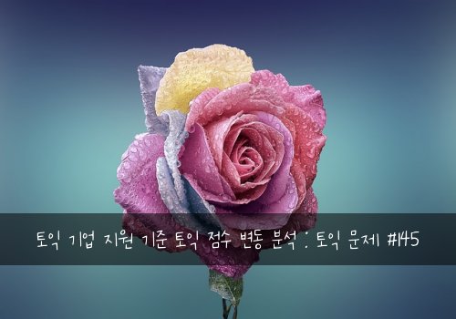 토익 기업 지원 기준 토익 점수 변동 분석 : 토익 문제 #145