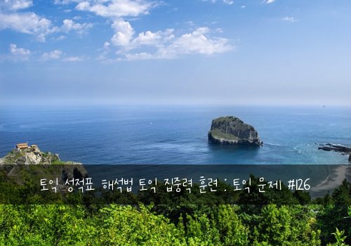 토익 성적표 해석법 토익 집중력 훈련 : 토익 문제 #126