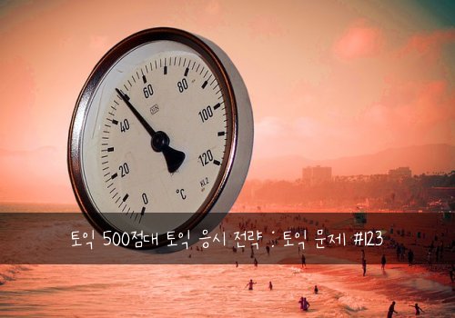 토익 500점대 토익 응시 전략 : 토익 문제 #123