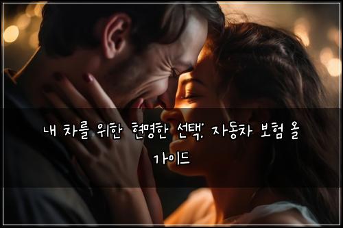 내 차를 위한 현명한 선택: 자동차 보험 올 가이드
