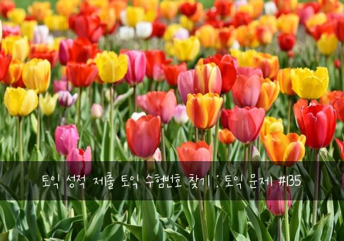 토익 성적 제출 토익 수험번호 찾기 : 토익 문제 #135