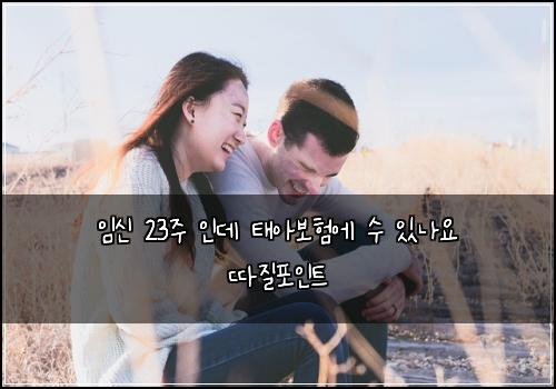 임신 23주 인데 태아보험에 수 있나요 따질포인트