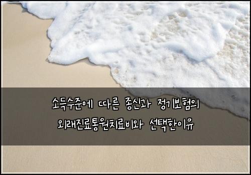 소득수준에 따른 종신과 정기보험의 외래진료통원치료비와 선택한이유