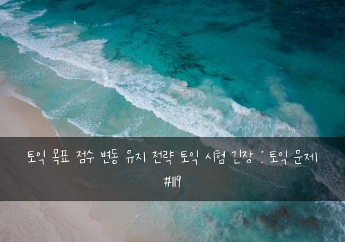 토익 목표 점수 변동 유지 전략 토익 시험 긴장 : 토익 문제 #119