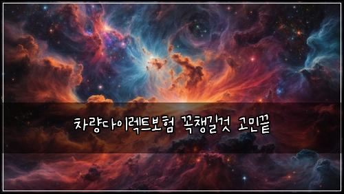 차량다이렉트보험 꼭챙길것  고민끝