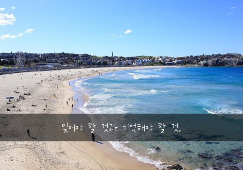 잊어야 할 것과 기억해야 할 것.