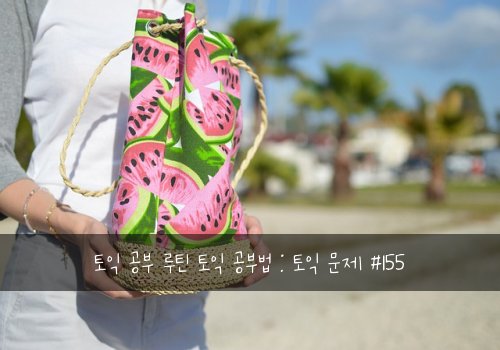 토익 공부 루틴 토익 공부법 : 토익 문제 #155