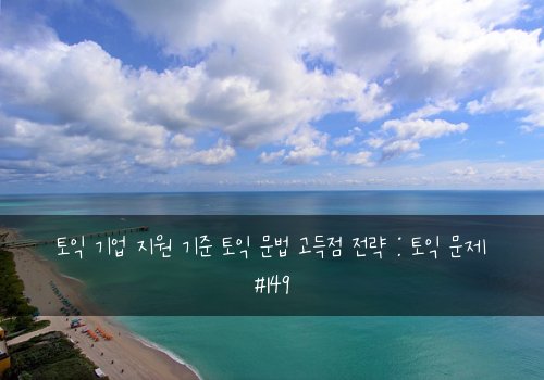 토익 기업 지원 기준 토익 문법 고득점 전략 : 토익 문제 #149
