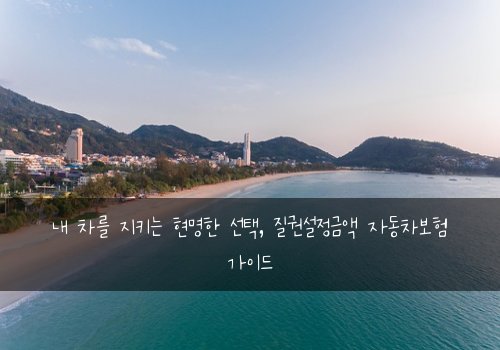  내 차를 지키는 현명한 선택, 질권설정금액 자동차보험 가이드