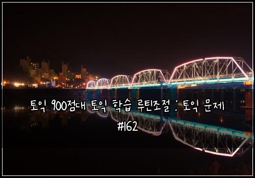 토익 900점대 토익 학습 루틴조절 : 토익 문제 #162
