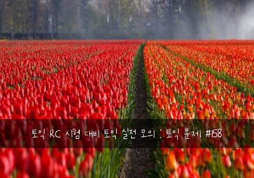 토익 RC 시험 대비 토익 실전 모의 : 토익 문제 #158
