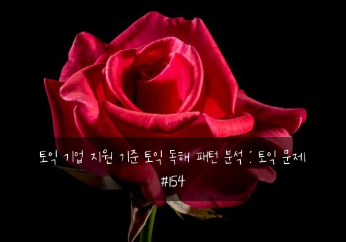 토익 기업 지원 기준 토익 독해 패턴 분석 : 토익 문제 #154