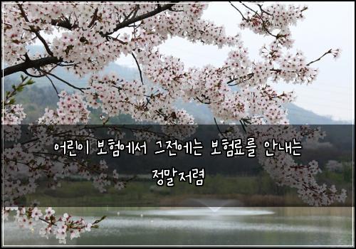 어린이 보험에서 그전에는 보험료를 안내는 정말저렴