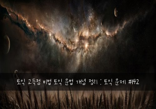 토익 고득점 비법 토익 문법 개념 정리 : 토익 문제 #142