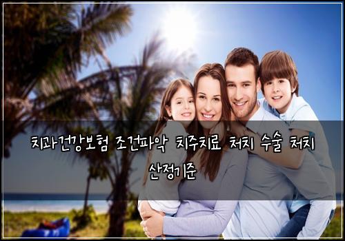 치과건강보험 조건파악  치주치료 처치 수술 처치 산정기준