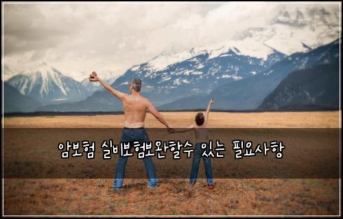 암보험 실비보험보완할수 있는 필요사항