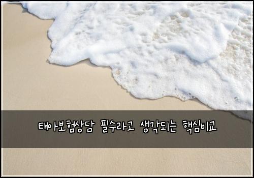 태아보험상담 필수라고 생각되는 핵심비교