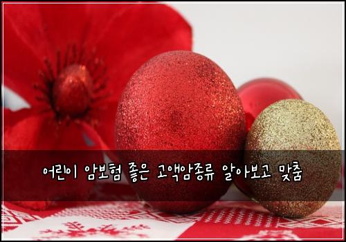 어린이 암보험 좋은  고액암종류 알아보고 맞춤