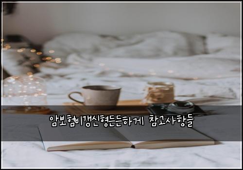 암보험비갱신형든든하게 참고사항들