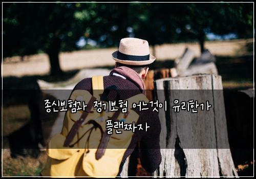종신보험과 정기보험 어느것이 유리한가 플랜짜자