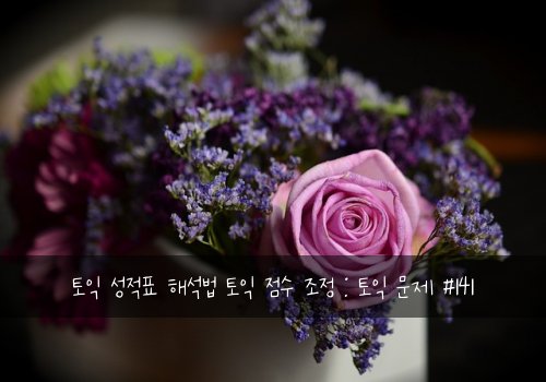 토익 성적표 해석법 토익 점수 조정 : 토익 문제 #141