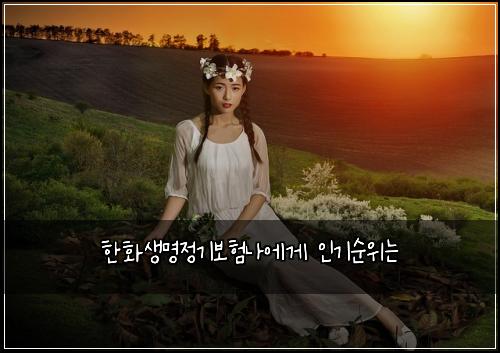 한화생명정기보험나에게 인기순위는