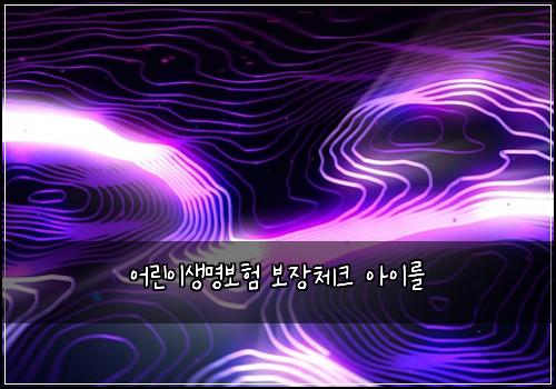 μ΄λ¦°μ΄μλͺ
보ν 보μ₯μ²΄ν¬ μμ΄λ₯Ό