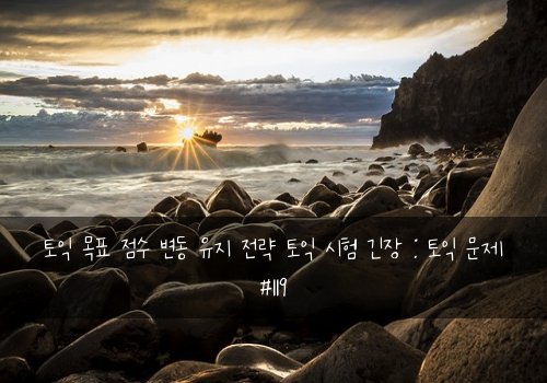 토익 목표 점수 변동 유지 전략 토익 시험 긴장 : 토익 문제 #119