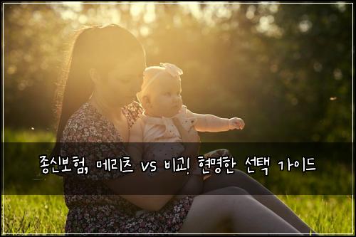  종신보험, 메리츠 vs 비교! 현명한 선택 가이드