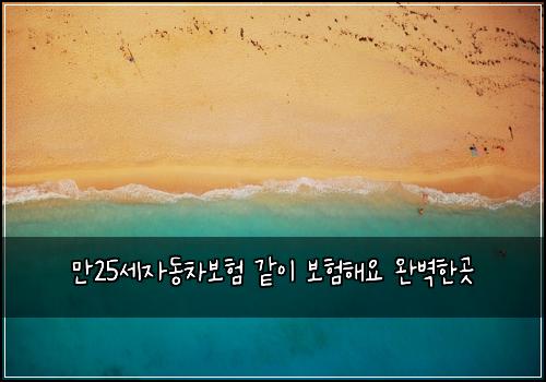 만25세자동차보험 같이 보험해요 완벽한곳
