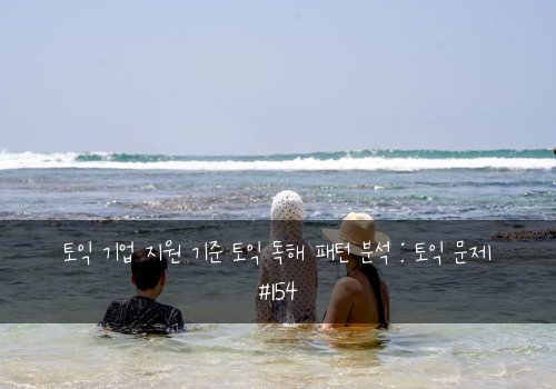 토익 기업 지원 기준 토익 독해 패턴 분석 : 토익 문제 #154