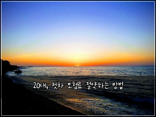 20대, 첫차 보험료 절약하는 방법