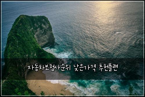 자동차보험사순위 낮은가격 추천플랜