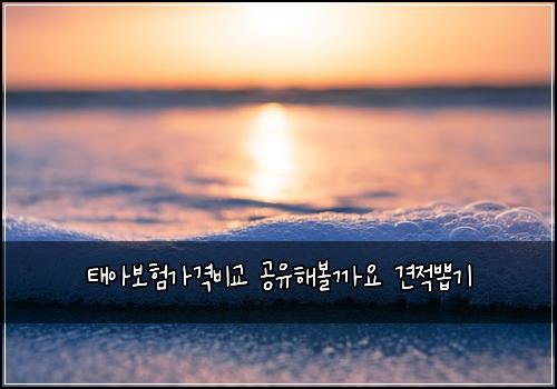 태아보험가격비교 공유해볼까요 견적뽑기