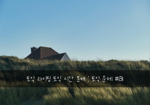토익 라이팅 토익 시간 분배 : 토익 문제 #131