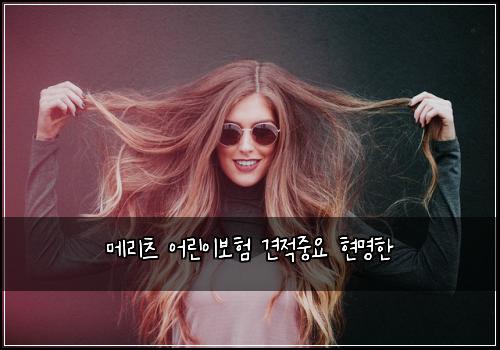 메리츠 어린이보험 견적중요  현명한