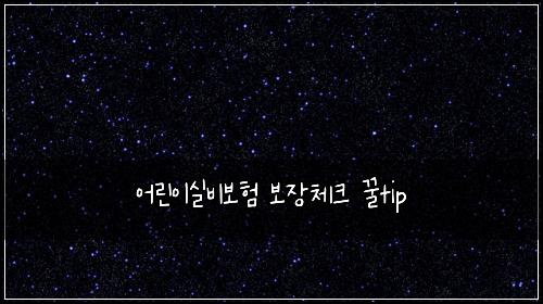 어린이실비보험 보장체크  꿀tip