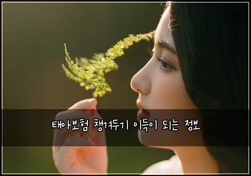 태아보험 챙겨두기  이득이 되는 정보