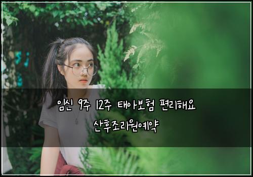 임신 9주 12주 태아보험 편리해요  산후조리원예약