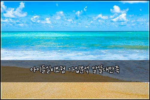 아이들실비보험 가입분석  알뜰대만족