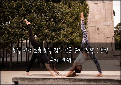 토익 시험 흐름 토익 점수 변동 유지 전략 : 토익 문제 #169