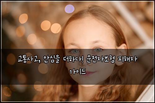 교통사고, 안심을 더하다! 운전자보험 피해자 가이드
