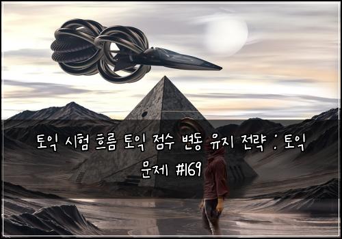 토익 시험 흐름 토익 점수 변동 유지 전략 : 토익 문제 #169