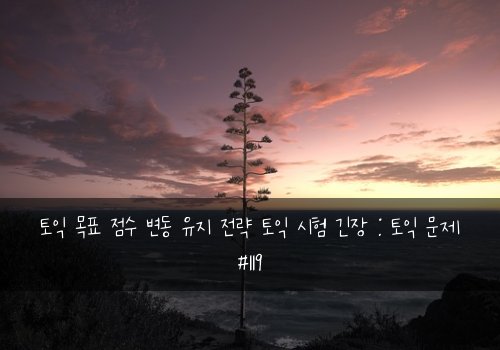 토익 목표 점수 변동 유지 전략 토익 시험 긴장 : 토익 문제 #119