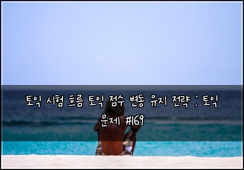 토익 시험 흐름 토익 점수 변동 유지 전략 : 토익 문제 #169