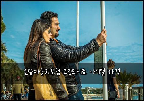 신규자동차보험 고민되시죠  나이별 가격