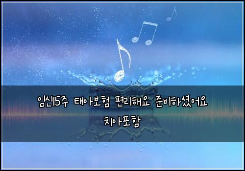 임신15주 태아보험 편리해요  준비하셨어요 치아포함