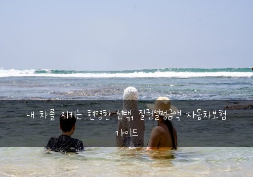  내 차를 지키는 현명한 선택, 질권설정금액 자동차보험 가이드