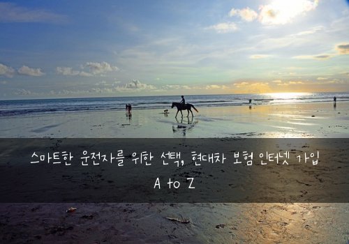  스마트한 운전자를 위한 선택, 현대차 보험 인터넷 가입 A to Z