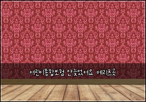 어린이종합보험 안늦었어요  메리츠곳